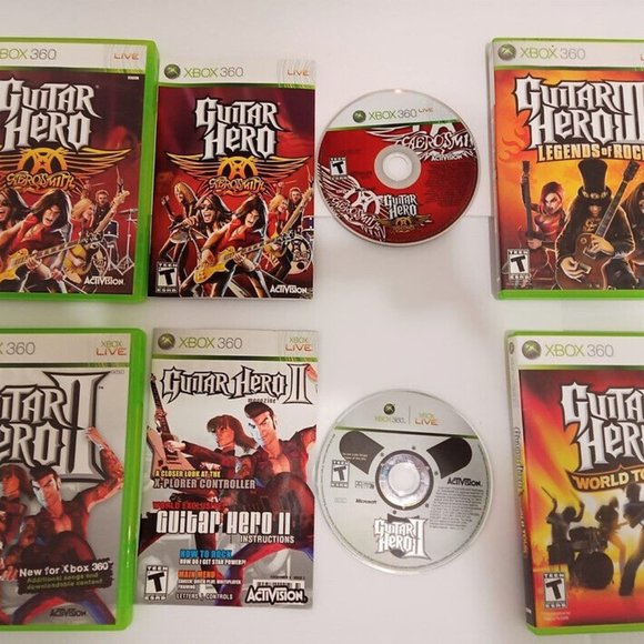 Guitar Hero World Tour Wireless Sunburst Controller Xbox 360 4 Games Bundle - Picture 12 of 12